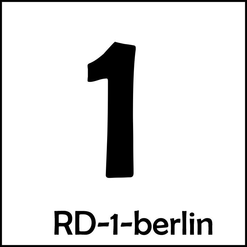 Samolepka číslo 1 – font Berlin