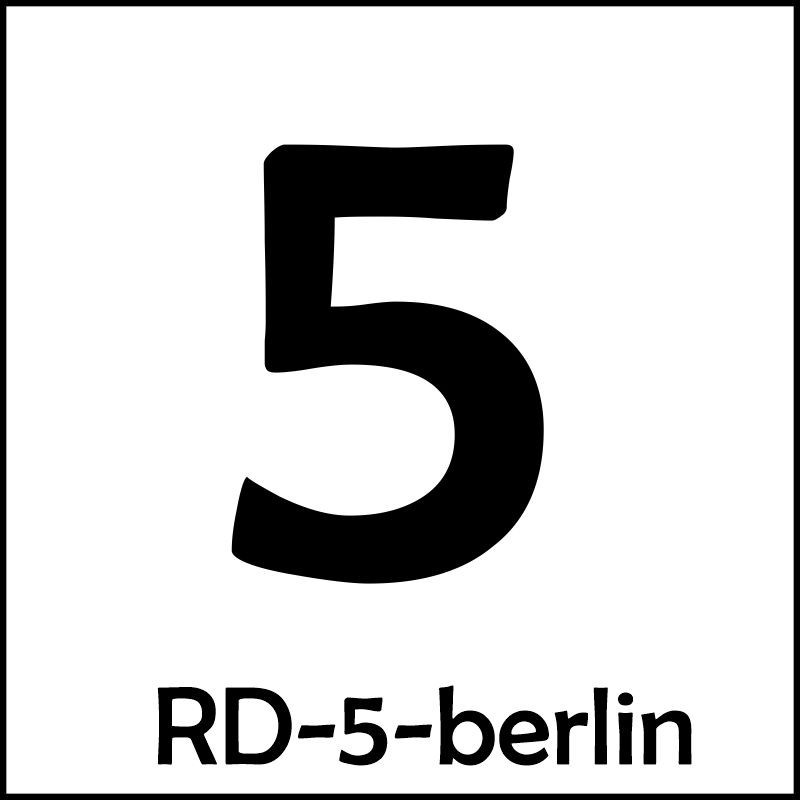 Samolepka číslo 5 – font Berlin