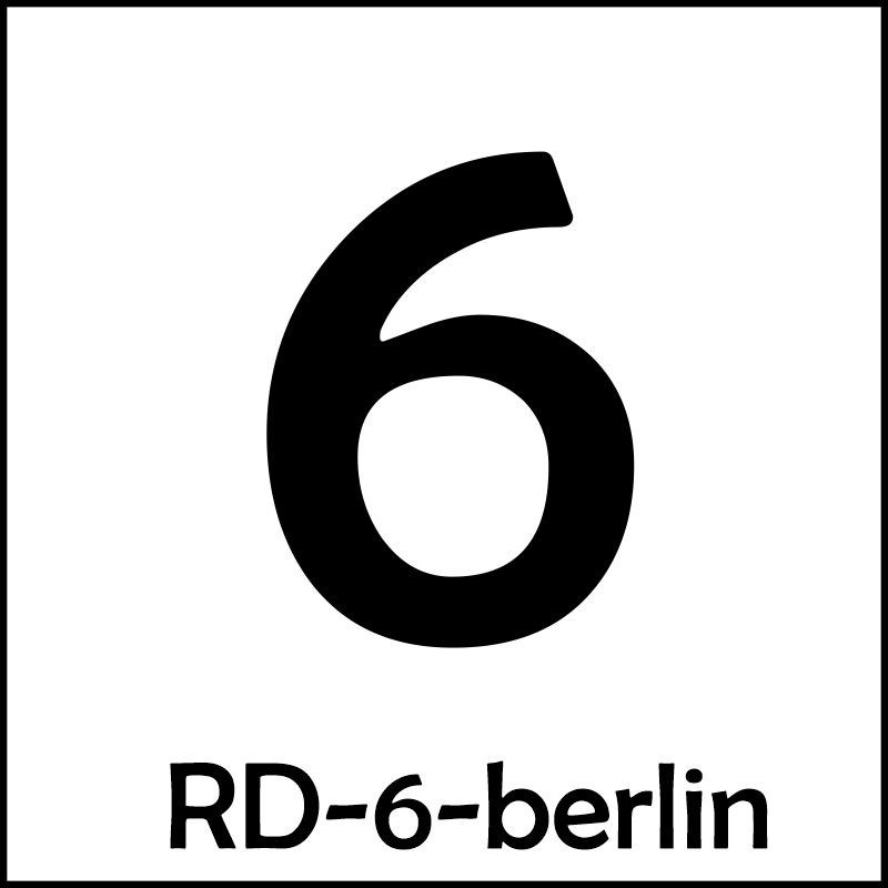 Samolepka číslo 6 – font Berlin