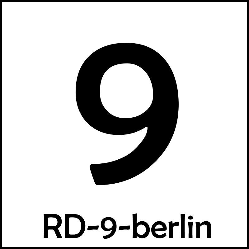 Samolepka číslo 9 – font Berlin