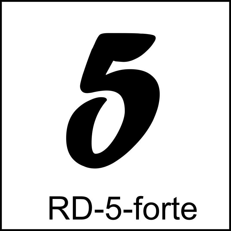 Samolepka číslo 5 – font Forte