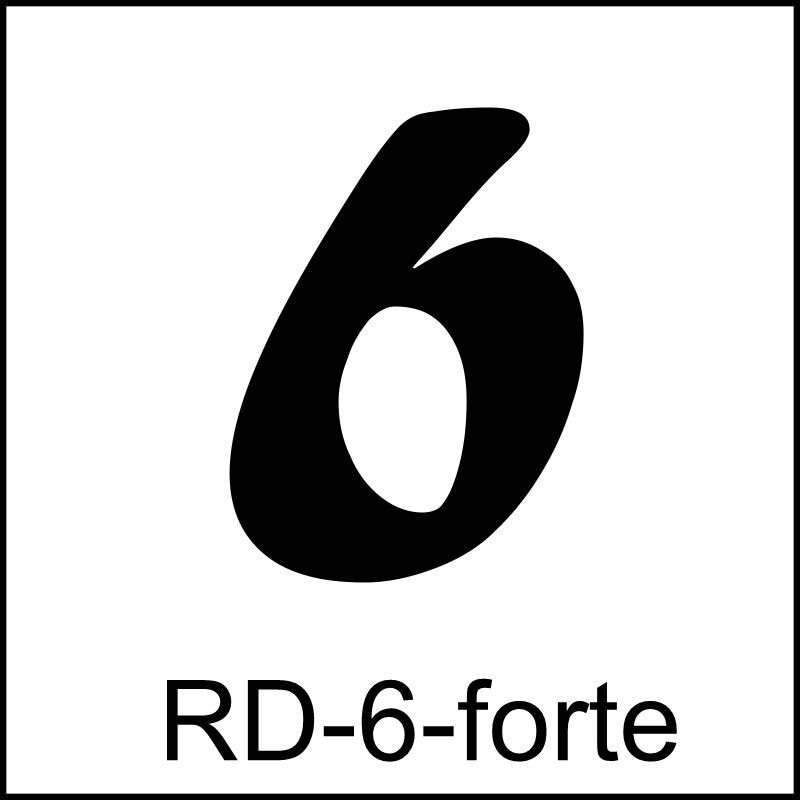 Samolepka číslo 6 – font Forte