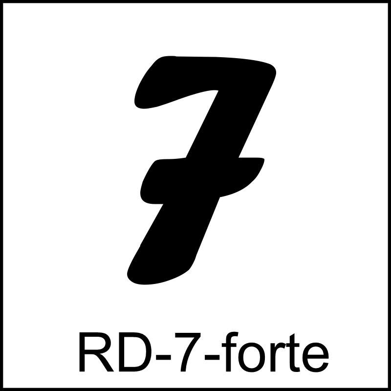 Samolepka číslo 7 – font Forte