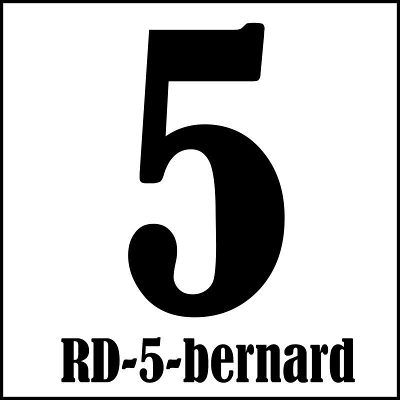 Samolepka číslo 6 – font Bernard