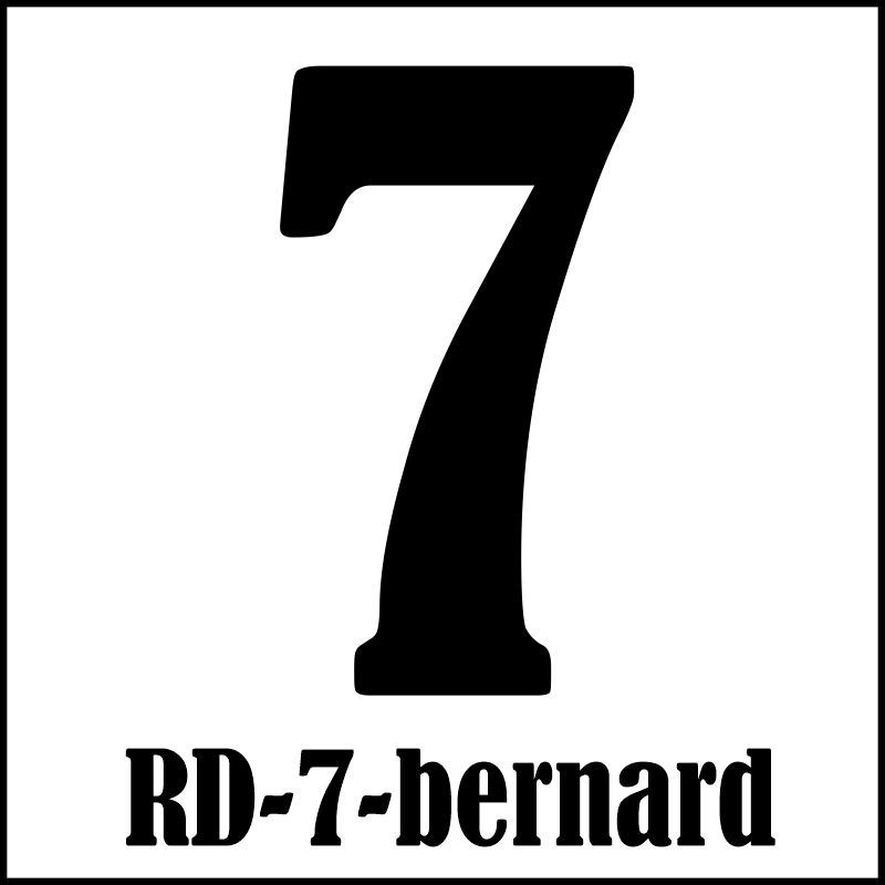 Samolepka číslo 7 – font Bernard